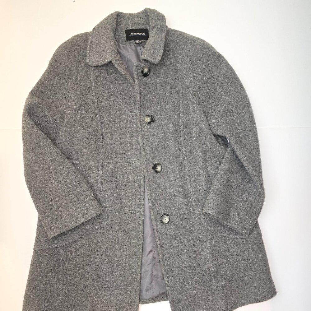 London Fog gray wool-blend overcoat 10P